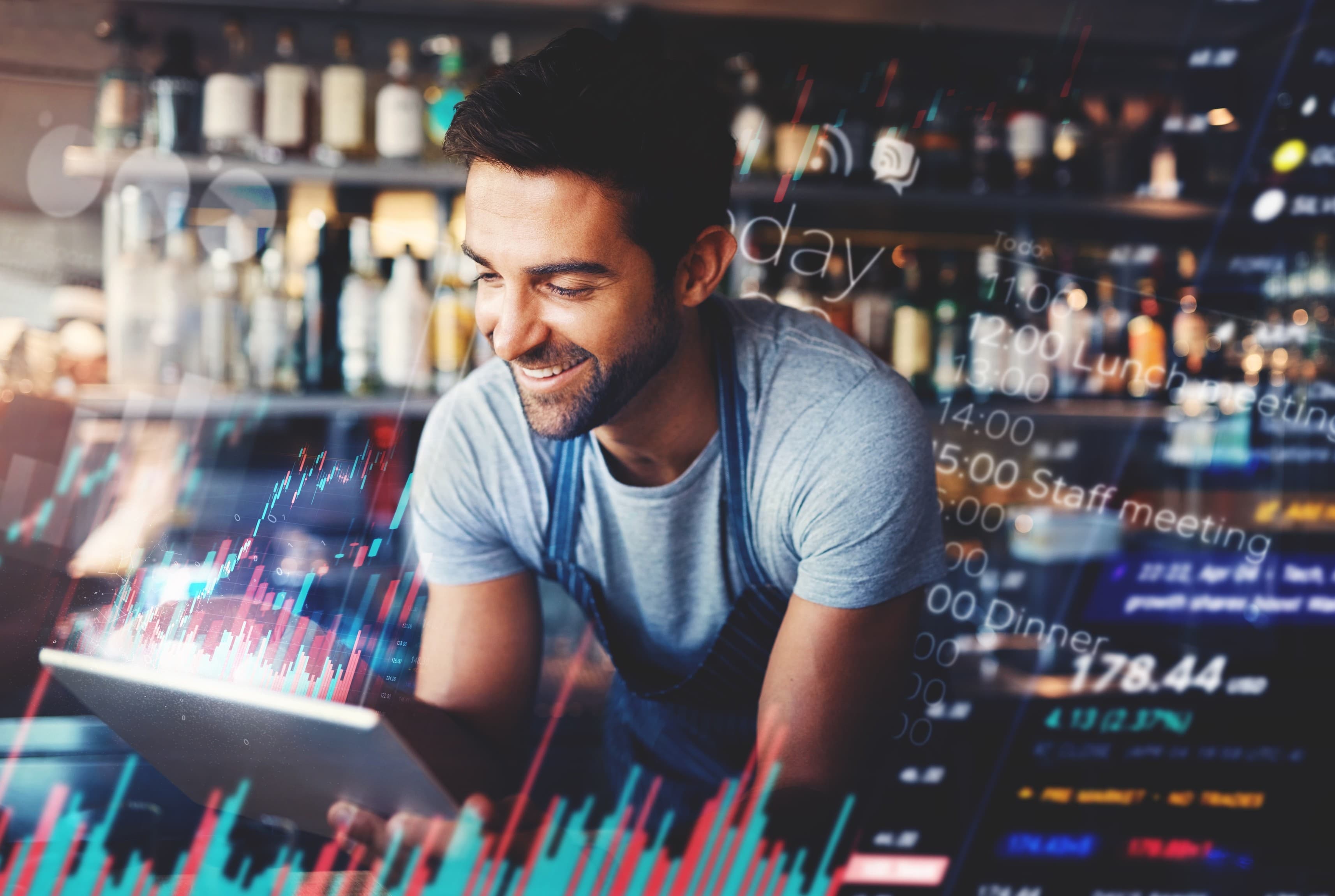 Dashboard showing customer analytics graphs